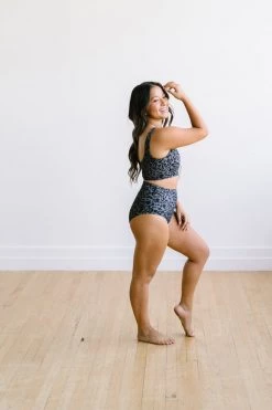 Maven Thread High Rise Bottoms - Grey Leopard Swim