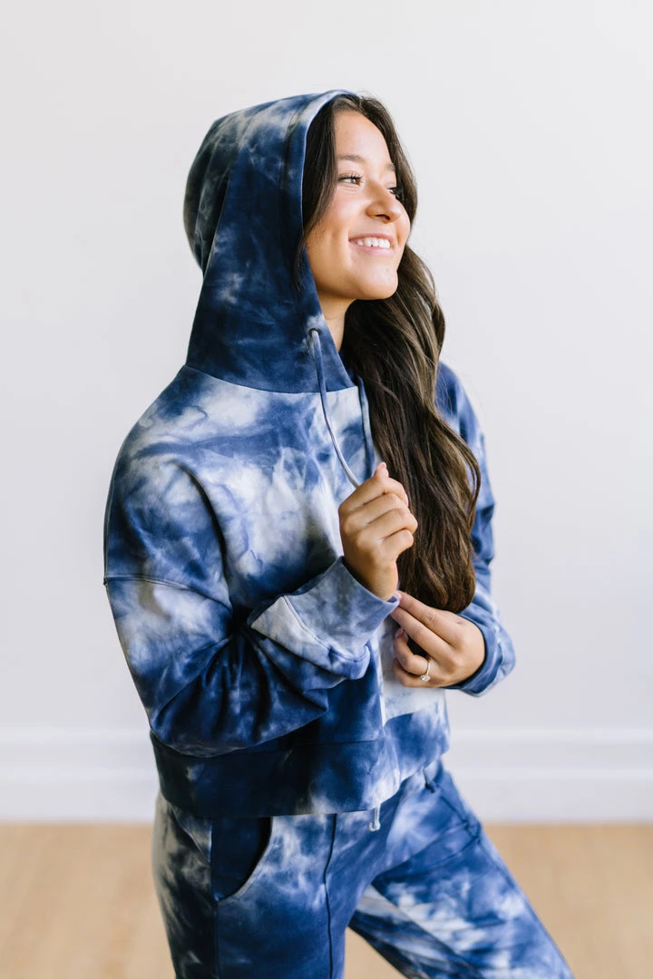 Maven Thread Tops Crop Hoodie - Navy Tie Dye 9 Maven Thread Tops Crop Hoodie - Navy Tie Dye