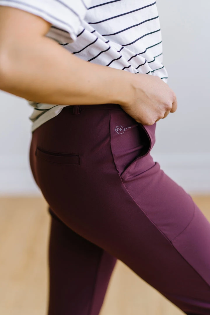 Maven Thread Work Hard Play Hard Trousers - Maroon | MT LUXE 4 Maven Thread Work Hard Play Hard Trousers - Maroon | MT LUXE