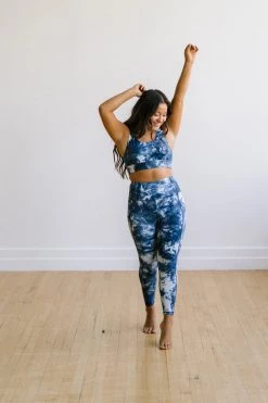 Maven Thread Fierce Sports Bra - Navy Tie Dye | MT SPORT Tops