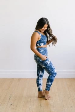Maven Thread Fierce Sports Bra - Navy Tie Dye | MT SPORT Tops