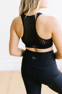 Maven Thread Tops Mesh Sports Bra - Black Snakeskin | MT SPORT