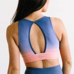 Maven Thread Tops Balance Sports Bra - Peach/Blue Ombre | MT SPORT