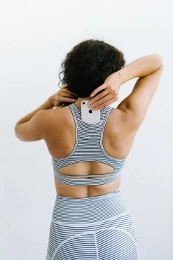 Maven Thread Power Sports Bra - B&W Stripe | MT SPORT