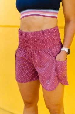 Maven Thread Bottoms Trainer Shorts - Mauve Polkadot