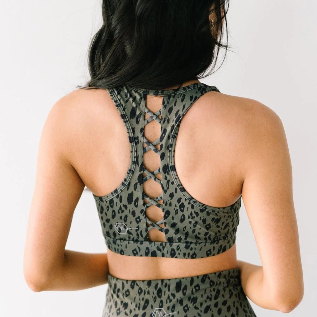 Maven Thread Courage Sports Bra - Green Leopard | MT SPORT Tops 3 Maven Thread Courage Sports Bra - Green Leopard | MT SPORT Tops