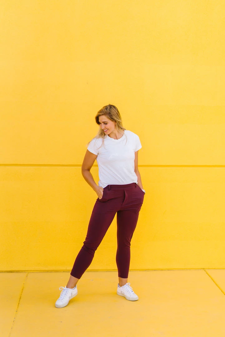 Maven Thread Work Hard Play Hard Trousers - Maroon | MT LUXE 5 Maven Thread Work Hard Play Hard Trousers - Maroon | MT LUXE