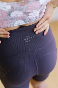 Maven Thread Bottoms Ribbed Biker Shorts - 6'' - Eggplant