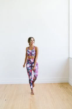 Maven Thread Bottoms Inspire Leggings - Maroon Floral | MT SPORT