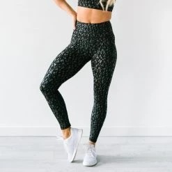 Maven Thread Inspire Leggings - Black W/Brown Leopard | MT SPORT Bottoms