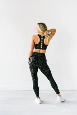 Maven Thread Courage Sports Bra - Black W/Brown Leopard | MT SPORT