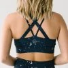 Maven Thread Criss Cross Sports Bra - Navy Moons | MT SPORT Tops 1 Maven Thread Criss Cross Sports Bra - Navy Moons | MT SPORT Tops
