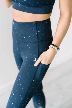 Maven Thread Inspire Leggings - Navy Moons | MT SPORT Bottoms