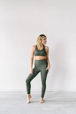 Maven Thread Inspire Leggings - Green Leopard | MT SPORT Bottoms