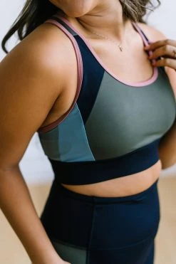 Maven Thread Tops Flex Sports Bra - Olive Colorblock | MT SPORT