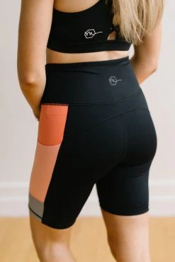Maven Thread Biker Shorts - 8'' - Peach Colorblock | MT SPORT Bottoms