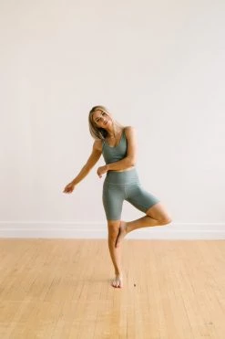 Maven Thread Bottoms Biker Shorts - 8'' - Sage | MT LUXE