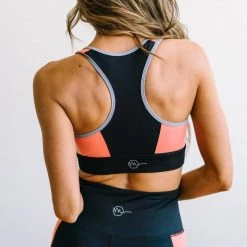 Maven Thread Tops Flex Sports Bra - Coral Colorblock | MT SPORT