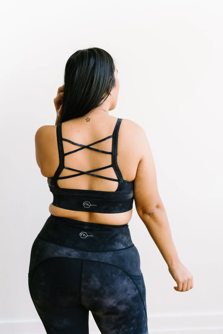 Maven Thread Fearless Sports Bra - Black Tie Dye | MT LUXE 5 Maven Thread Fearless Sports Bra - Black Tie Dye | MT LUXE